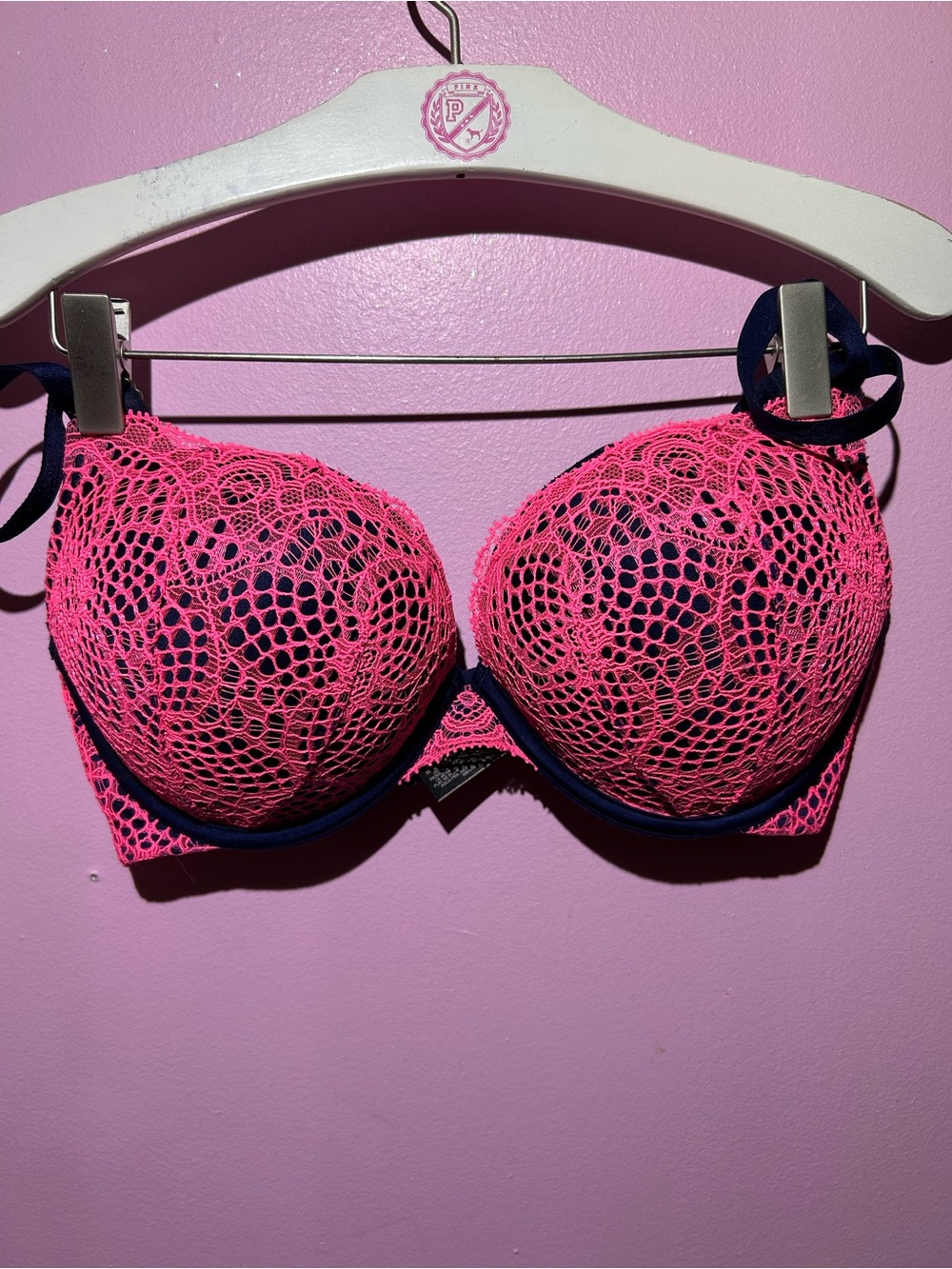 Pink Lace Bombshell Plunge 34D